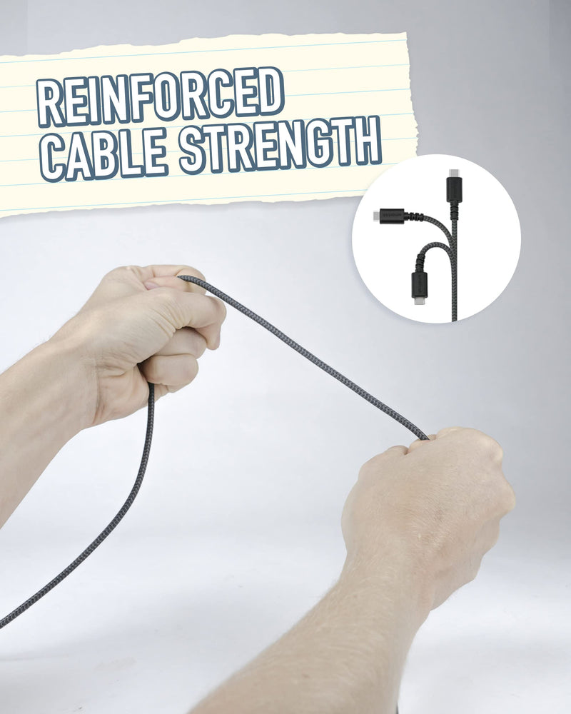 [Australia - AusPower] - Smartish 3-in-1 Universal Fast Fabric Wrapped 6ft Charging Cable - Crown Joule [Micro USB w/Lightning & USB-C Adapters] Apple MFi Certified for iPhone/iPad/Airpods & Android Phones - No.2 Pencil Gray Universal (3-in-1) to USB-A No. 2 Pencil Gray 