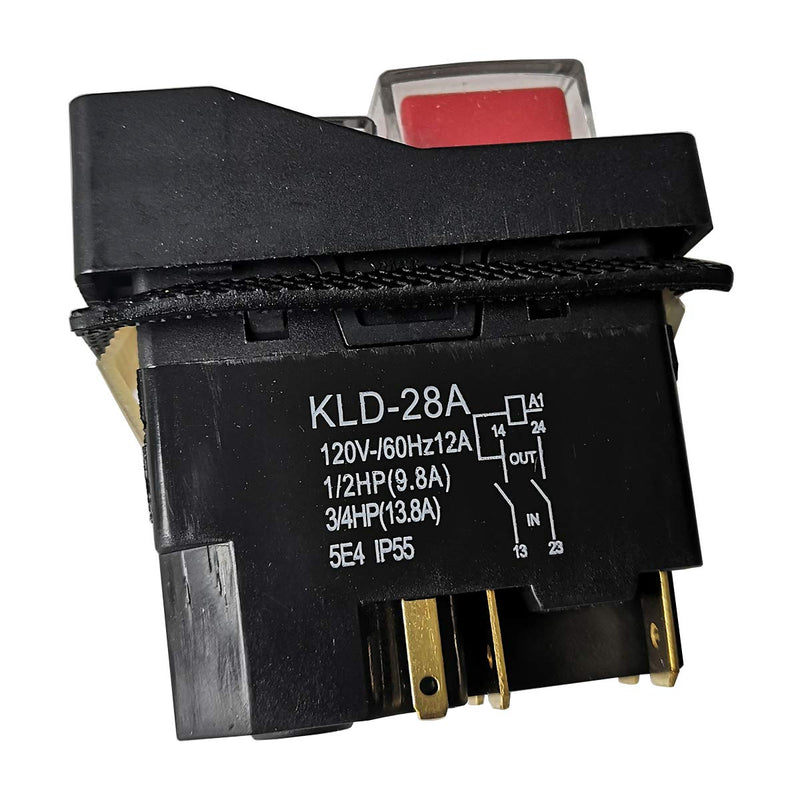 [Australia - AusPower] - Electromagnetic Pushbutton Switches 120V 5Pins KLD-28A Waterproof Push Button Switch for Electric Cutter and Slicer 