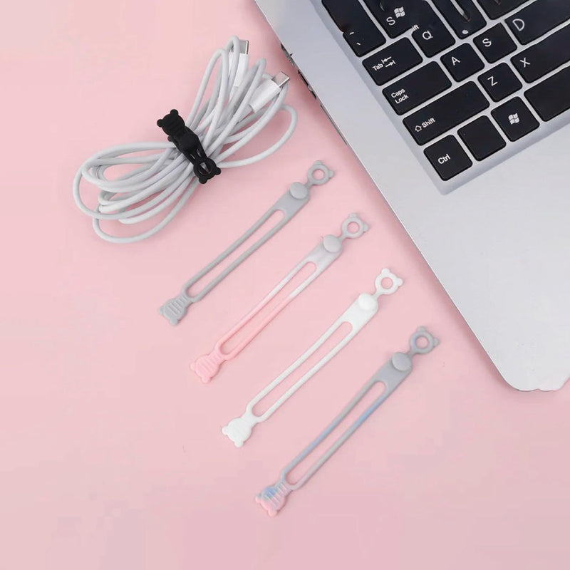 [Australia - AusPower] - 365Home 30-Pack Silicone Cable Ties Reusable, Rubber Cable Ties Cord Organizer Electronic Accessories in Home,Office,Kitchen,School,Travel 30pcs 