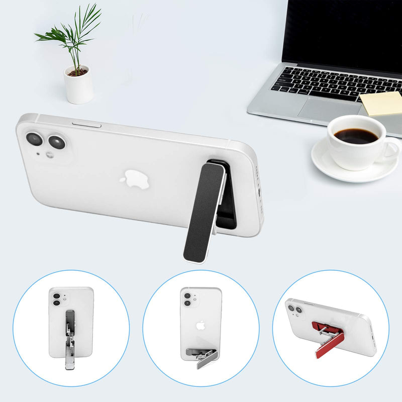 [Australia - AusPower] - Phone Kickstand ,Multi-Angle Aluminum Kickstand(Adjustable Angle)(Vertical and Horizontal Stand) Compatible with Any Phone Black 