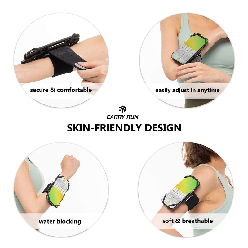 [Australia - AusPower] - Carry Run Running Armband Phone Holder, Rotation360°&Detachable, Lightweight Sports Cell Phone Arm Band Compatible with iPhone 11 Pro XS XR X 8 7 6 Plus Samsung Galaxy S10 S9 S8 Smartphone Men 