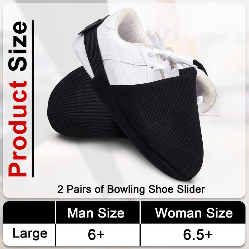 [Australia - AusPower] - Zhanmai Bowling Shoe Covers 2 Pairs Black Bowling Shoes Slider Bowling Accessories for Women and Men 