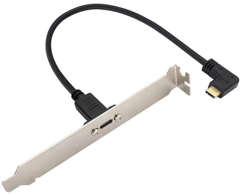 [Australia - AusPower] - AAOTOKK Right&Left Angled 3.1Type C Cable Gen 2 (3A) 90 Degree USB 3.1 Type C Male to Female Panel Mount Screw Cable,Supports Charging,Data,Audio,Video Cable for Laptop,Tablet,Mobile Phone(0.3M/1ft) 0.3M/1ft 