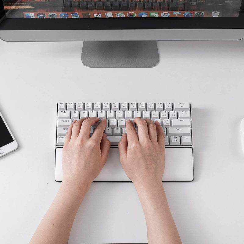 [Australia - AusPower] - LTC Keyboard Wrist Rest, Cushion Support Pads for Keyboard, for Office, Gaming, Computer PC Laptop Mac Typing, with PU Leather & Anti-Slip Rubber Base, Angle Inclined (60% Compact, White) 60% Compact 
