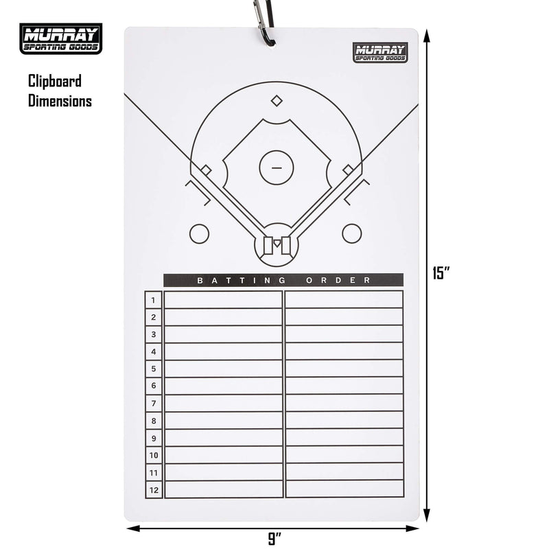 [Australia - AusPower] - Murray Sporting Goods Dry Erase Baseball Coaches Clipboard - White Baseball Coach Lineup Board | Perfect Coaches Gift for Baseball & Softball Coaches 
