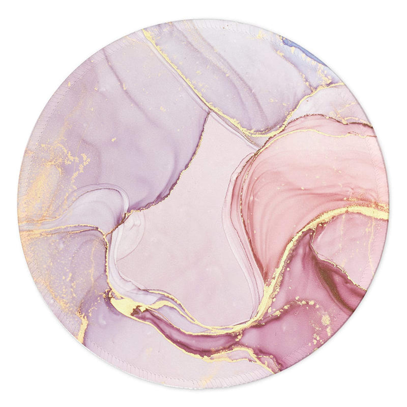 [Australia - AusPower] - Mouse Pad,Anti Slip Rubber Round Mousepads Desktop Notebook Mouse Mat with Stitched Edge for Working and Gaming (Marble Pretty Pink) Marble Pretty Pink 
