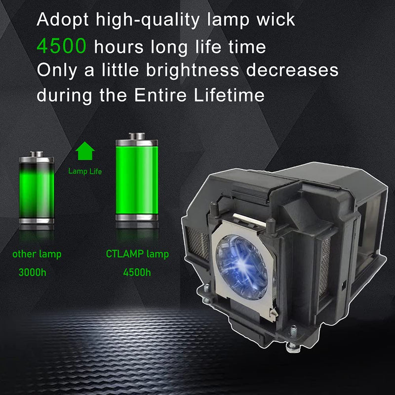 [Australia - AusPower] - CTLAMP A+ Quality V13H010L96 ELP96 Replacement Projector Lamp Bulb with Housing Compatible with elplp96 Epson Powerlite Home Cinema VS350 VS355 EX9210 EX9220 EX3260 EX5260 EB-2247U EB-S41 X39 elp96a+ 