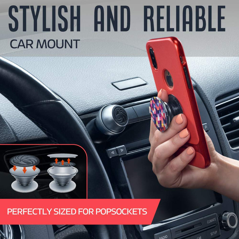 [Australia - AusPower] - Universal Car Phone Mount Magnetic - All-Metal iPhone Car Mount for Any Smartphone or GPS - Truly One-Handed Cell Phone Holder for Car Dashboard 