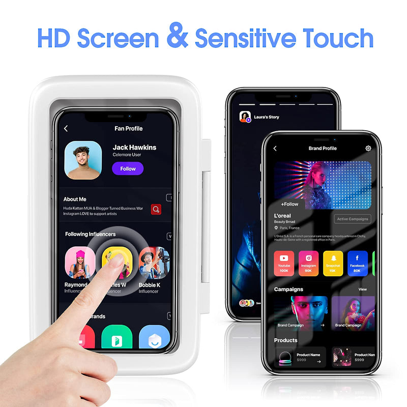 [Australia - AusPower] - Shower Phone Holder Waterproof 480° Rotation Shower Phone Case HD Touch Screen Wall Mount up to 6.8inch for iPhone 11 12 Pro XR XS MAX Samsung Galaxy S21,Pearl White Pearl White 