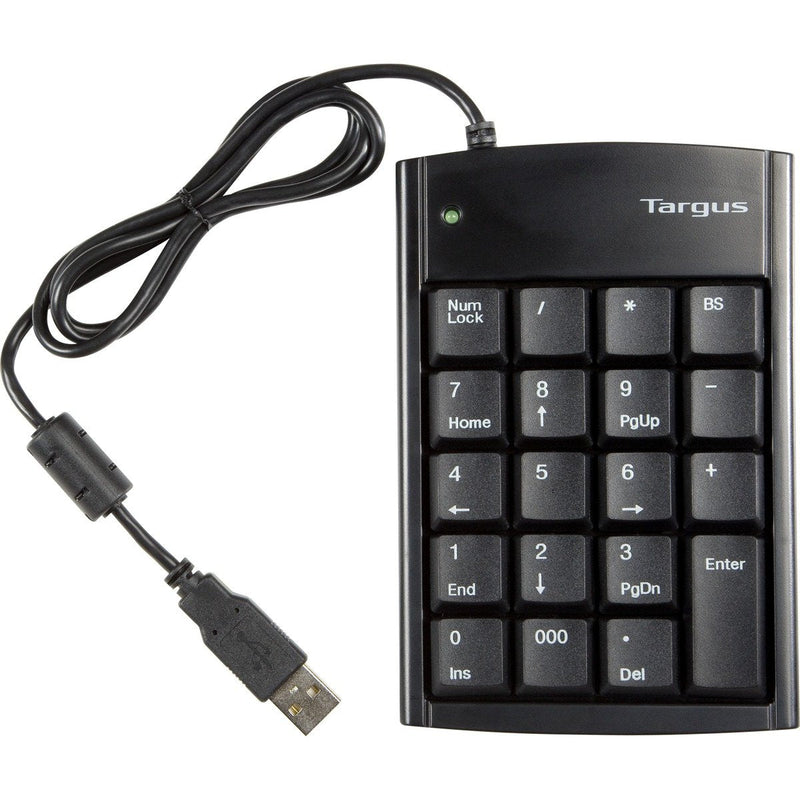 [Australia - AusPower] - Targus Ultra Mini USB Keypad with USB Port Connector, True Plug-and-Play Device, Connects with Laptop, Desktop and Other Devices, Black (PAUK10U) 