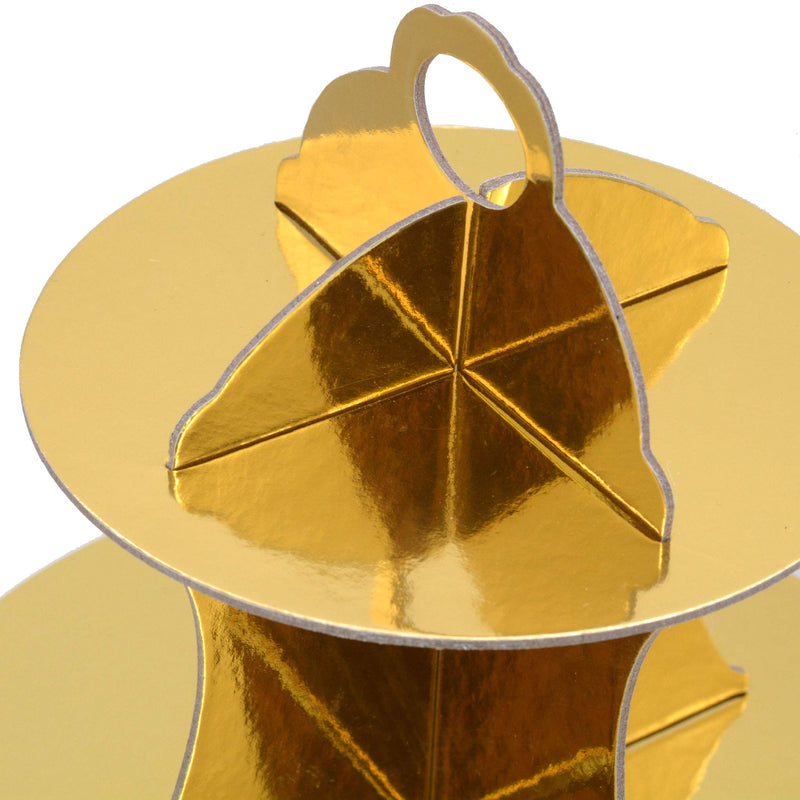 [Australia - AusPower] - 3-Tier Cardboard Gold Cupcake Stand/Tower 2-Set (2, Gold) 