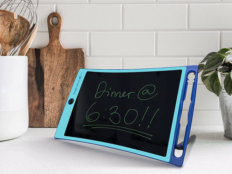 [Australia - AusPower] - Boogie Board Jot Reusable Writing Tablet with Nylon Protective Sleeve - Includes 8.5 in LCD Writing Tablet with Built in Magnets and Kickstand, Instant Erase, and Stylus Pen, Bahama Blue 