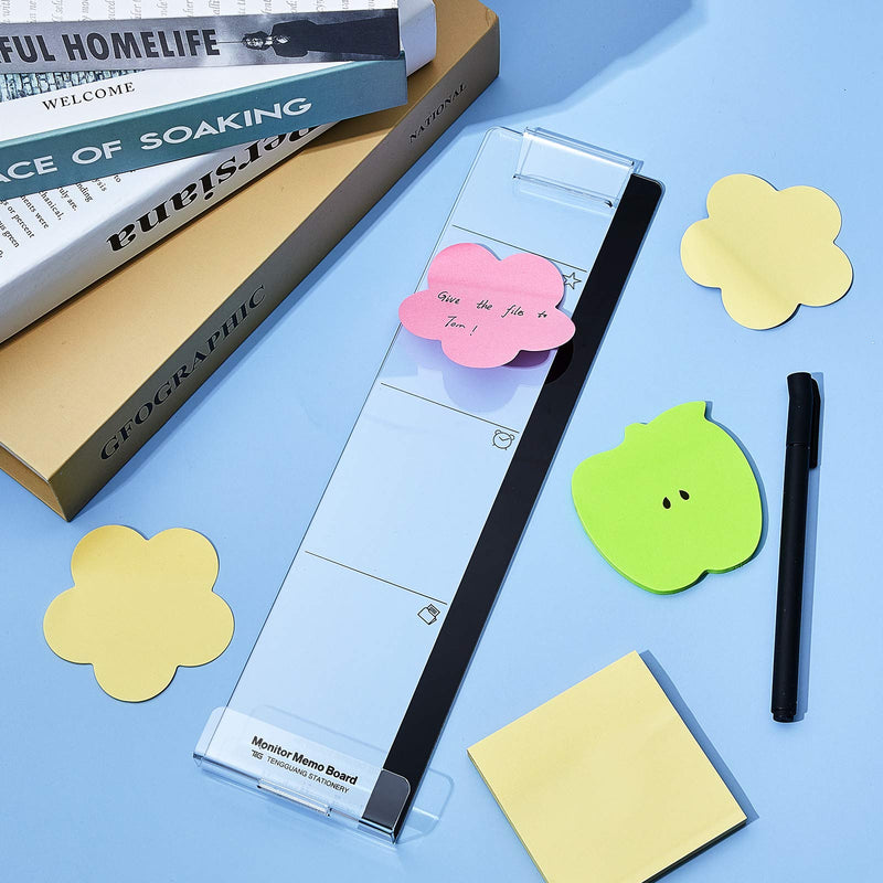 [Australia - AusPower] - Computer Monitor Memo Board Sticky Board Note Board Office Decor Office Decor for Women Transparent Memo Board Phone Holder Board for Monitors Screen Cabinets, Left and Right (2 Pieces) 2 