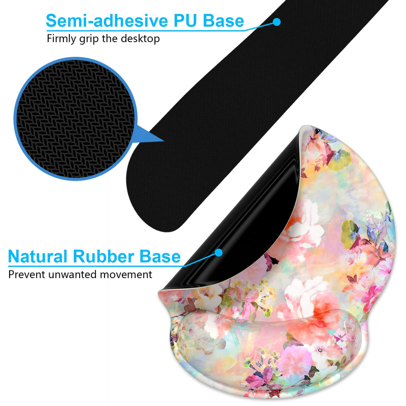 [Australia - AusPower] - Dapesuom Keyboard Wrist Rest and Mouse Pad with Support, Memory Foam Rests for Set, Ergonomic Non Slip Base Easy Typing & Pain Relief, Peonies Floral, Pink Floral Pink Peonies Floral 