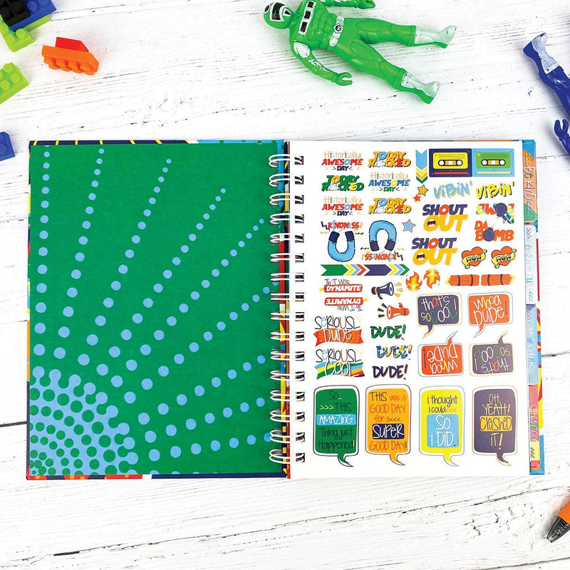 [Australia - AusPower] - Gratitude Finder® 52 Week Non-Dated Journal for Boys with 177 Totally Cool Hand-Illustrated Stickers (Super Kiddo) Super Kiddo Gratitude Finder Journal 