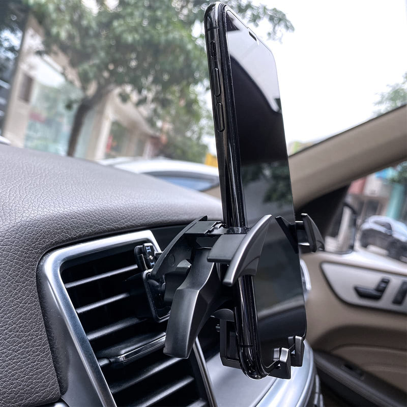 [Australia - AusPower] - Alloy Material Car Phone Bat Mount Unique Phone Holder for Car Gifts for Men Universal Vent/Dash/Windshield Gravity Automatic Locking Hands Free 