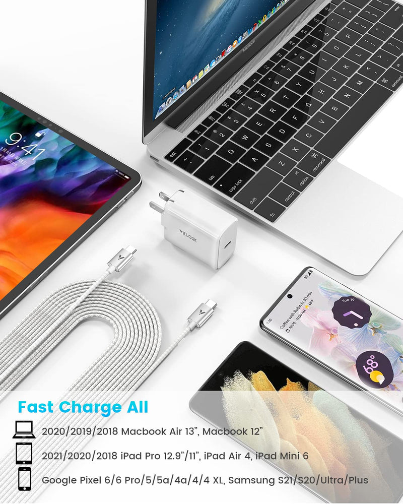 [Australia - AusPower] - iPad Charger, 30W USB C Fast Charger for iPad Pro 12.9/11 inch 2021/2020/2018, iPad Air 4 Generation, iPad Mini 6, MacBook Air 13 inch, Pixel 6/6 Pro, iPad Pro Charger with Type C Charging Cord(6.6ft) 