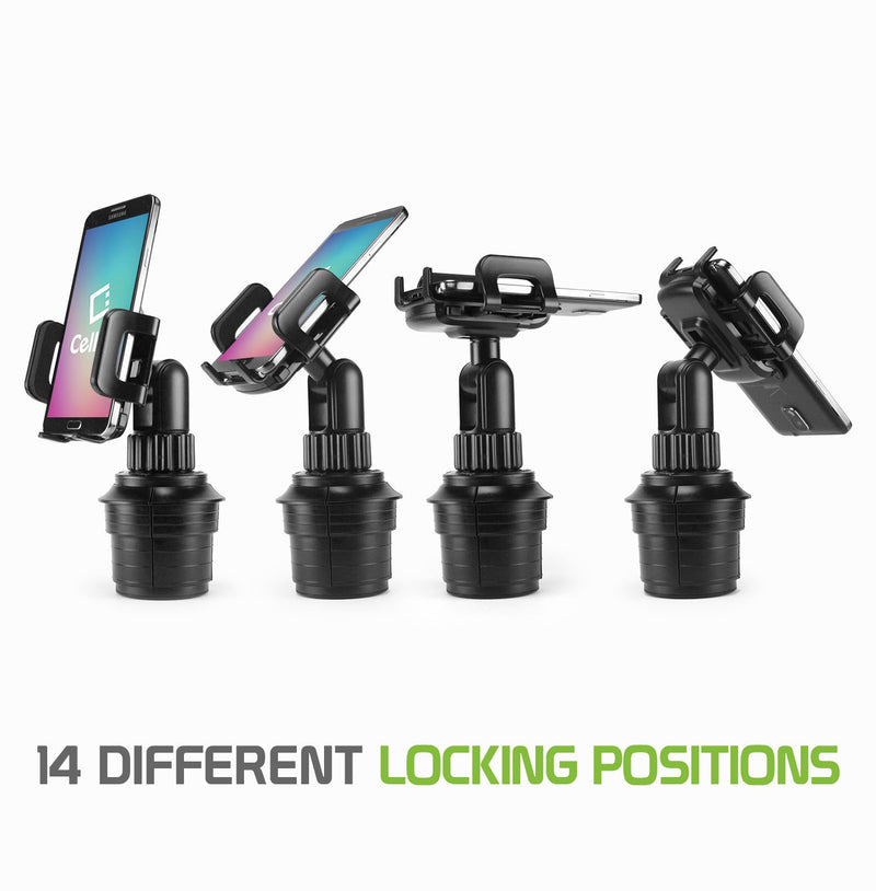 [Australia - AusPower] - Cellet Car Phone Mount Holder Car Cup Holder Phone Holder Mount, Adjustable Compatible with Apple iPhone 13 Pro Max 12 Pro Max Mini 11 SE XS XR X 8 Plus Samsung Note 20 10 Galaxy S21 S20 Moto Pixel Height - 6.5 in 