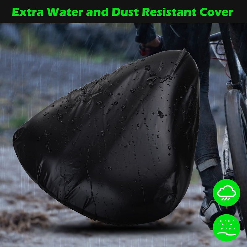 [Australia - AusPower] - Zacro Large Gel Bike Seat Cover - Wide Padded Bicycle Seat Cover-Exercise Bike Seat Cushion for Women Men Comfort Compatible with Peloton, Cruiser, Stationary Bike-Water&Dust Resistant Cover Included 