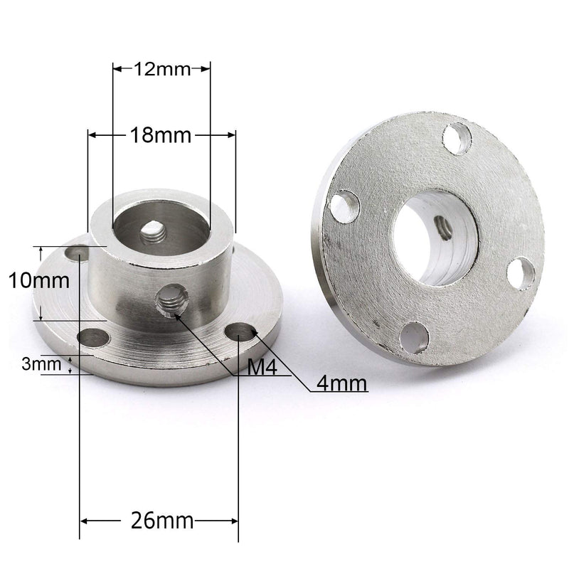 [Australia - AusPower] - Magic&shell 2-Pack 12mm Flange Shaft Coupling High Hardness Metal Axis Bearing Fittings DIY Model Accessory Rigid Flange Guide Shaft Coupler Motor Connector 
