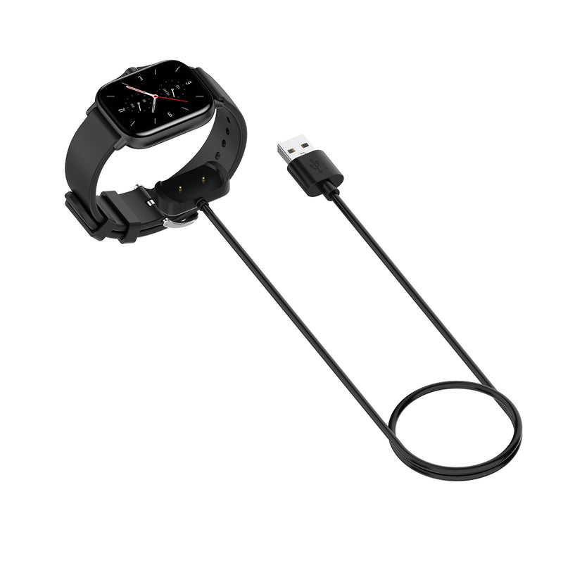[Australia - AusPower] - TenCloud Charger Compatible with Amazfit GTS 2 Mini/Bip U Watch USB Charging Cord 3.3ft Charger for Smartwatch GTS 2 Mini/Bip U (Black+Black) Black+Black 