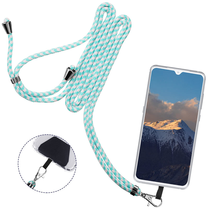 [Australia - AusPower] - 4 Pieces Universal Cell Phone Lanyards with Adjustable Detachable Nylon Neck Crossbody Lanyard and 4 Pieces Black and Transparent Pads for Most Smartphones (Light Color Series) Light Color Series 