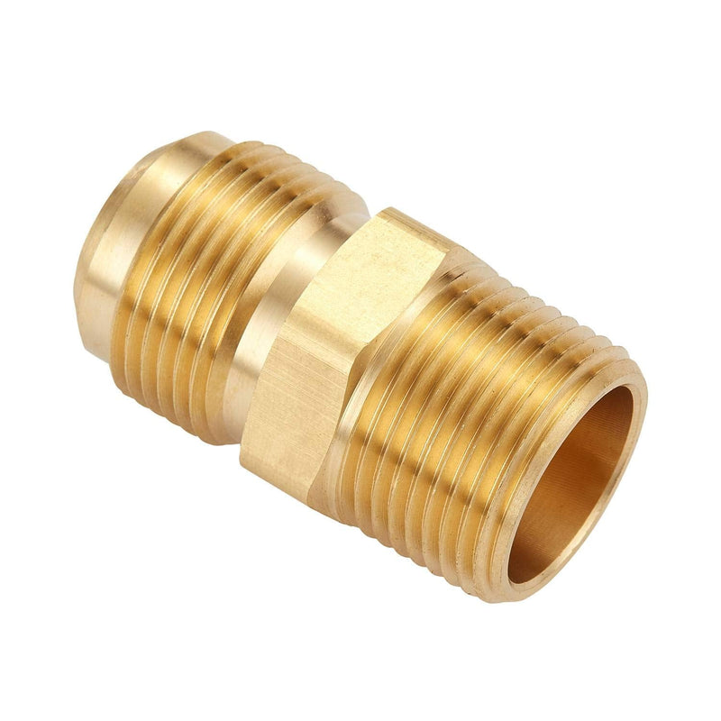 [Australia - AusPower] - Litorange 2 PCS Metals Brass Couples Tube Fitting Half Union Gas Adapter 3/4" Flare x 3/4 Inch NPT Male Pipe Connector 
