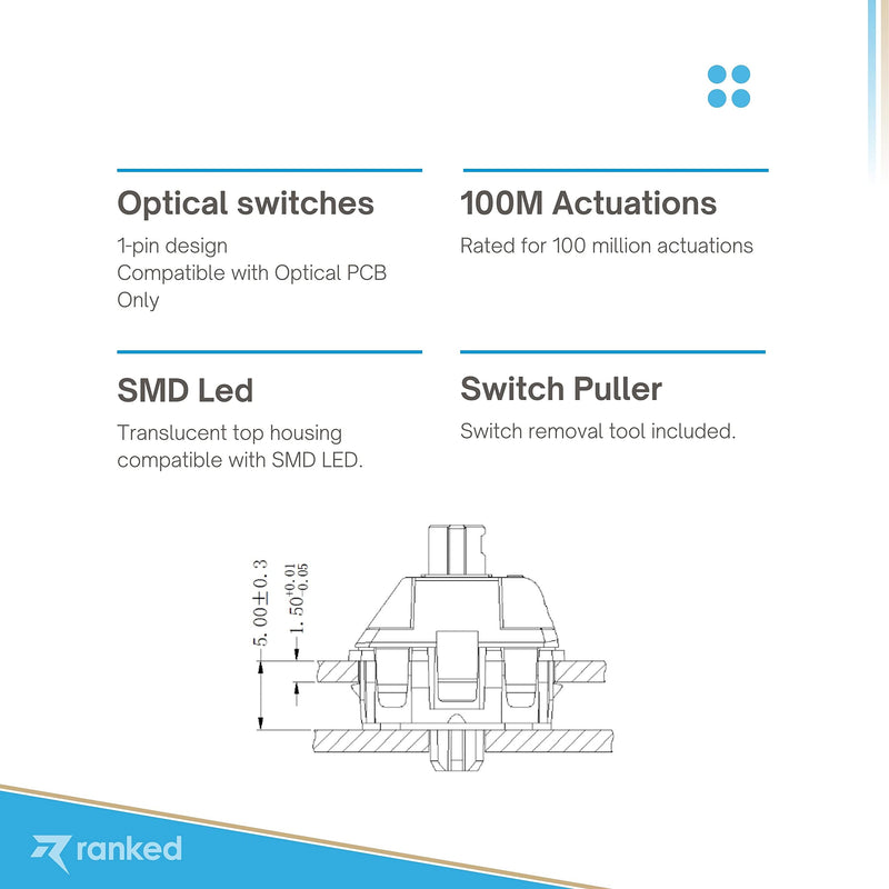 [Australia - AusPower] - Gateron ks-15 Optical Key Switches for RGB Mechanical Gaming Keyboards | Plate Mounted (Gateron Optical Yellow, 90 Pcs) Gateron Optical Yellow 