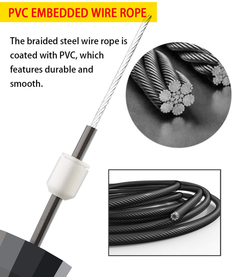 [Australia - AusPower] - Jump Rope, Ball Bearings Tangle-Free Rapid Speed Cable Skipping Rope, Adjustable Jumping Ropes for Men, Women and Kids - 2 Pack 