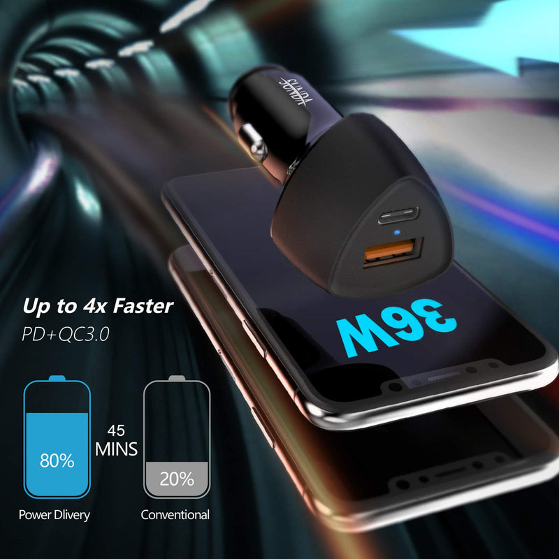[Australia - AusPower] - (5pack) SUNDA USB C Fast Car Charger 36W Dual Ports PD&QC3.0, Cell Phone Automobile Chargers, for Apple Smart-Phones and Android Car Charger, Compatible with iPhone 12/12 Pro/Max/12 Mini/iPhone 11 5pack 