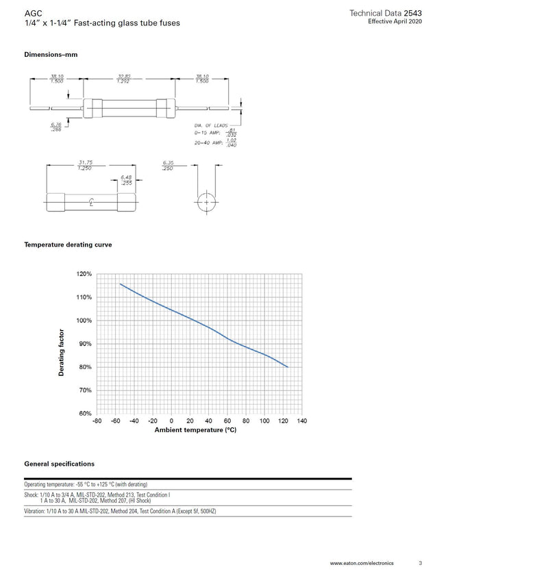 [Australia - AusPower] - Bussmann AGC-5 Fuse 5A 250V Buss AGC5 (Pack of 5) 