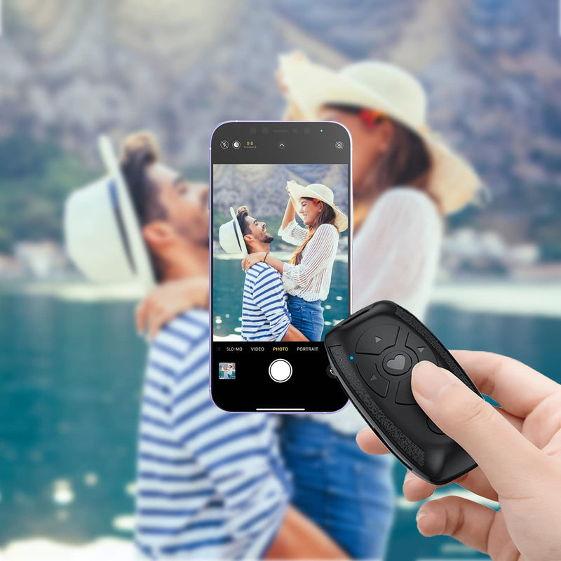 [Australia - AusPower] - Bomilado Shutter Remote Control for iPhone Camera & TikTok Remote, Camera Wireless Remote Control for Android-Can Use to Scroll Videos for TikTok,Turn Pages and Adjust Volume-Compatible with Tablets 