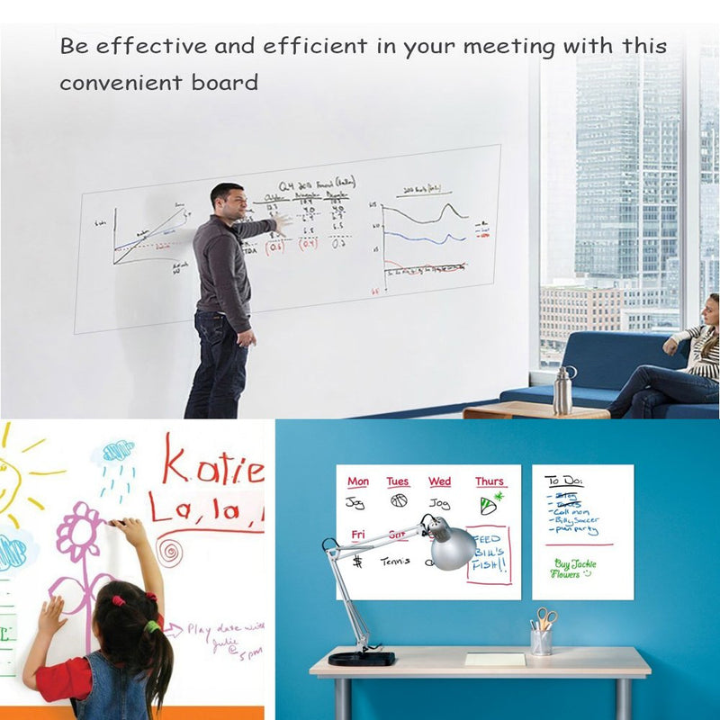 [Australia - AusPower] - Self-Adhesive Whiteboard Wall Decal Sticker, 17.7" X 78.7" Extra Large Strong & Durable Dry Erase Wall Paper Message Board Peel Stick White Board for Kids Drawing, Office, School, Home Decor (White) 