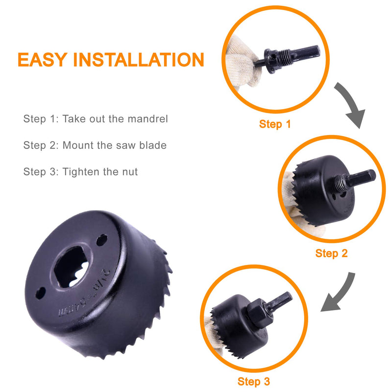 [Australia - AusPower] - Hole Saw Kit, SUNGATOR 5-Piece Set. Specially Constructed Heat Treated Carbon Steel, High Precision Cutting Teeth. Cut Clean, Smooth, and Precise Holes Through Wood, Plastic, PVC Board and Drywall. 