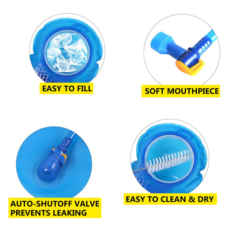 [Australia - AusPower] - Unigear Hydration Water Bladder Reservoir BPA Free and Taste Free for Backpacking, Biking, Hiking and Camping Blue 2L 