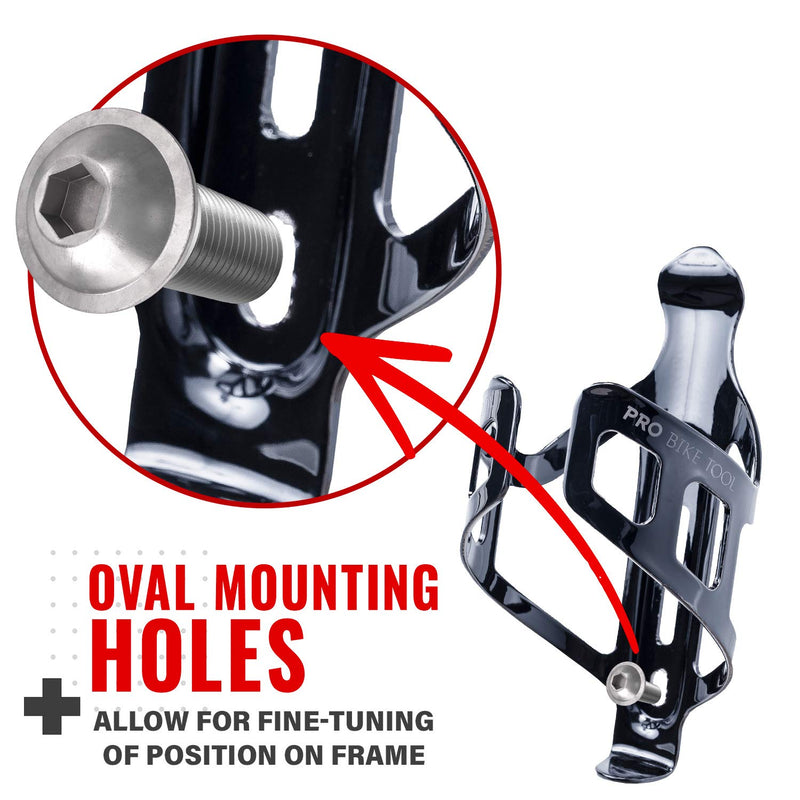 [Australia - AusPower] - PRO BIKE TOOL Bike Water Bottle Holder - Black or White Gloss or Matte Black, Secure Retention System, Lightweight and Strong Bicycle Bottle Cage, Great for Road and Mountain Bikes 