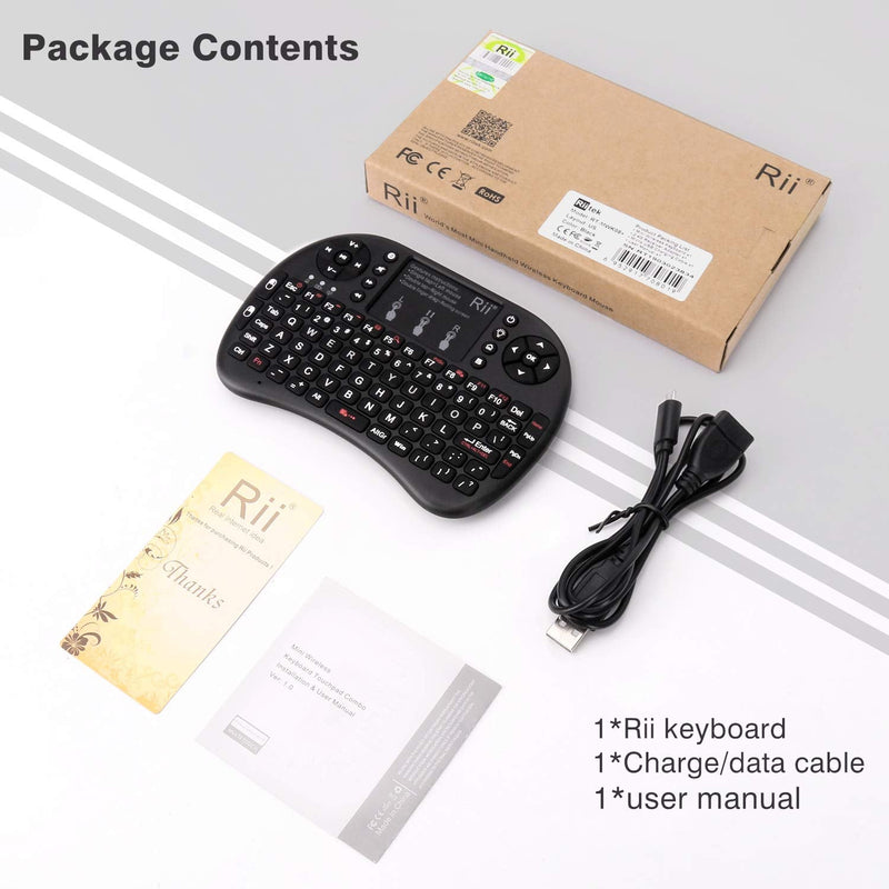 [Australia - AusPower] - Rii Mini Wireless Bluetooth Keyboard with Touchpad, Support Bluetooth +(RF) 2.4GHz Wireless Connection for Smartphones, PC, Tablet, Laptop TV Box iOS Android Windows Mac.Black 