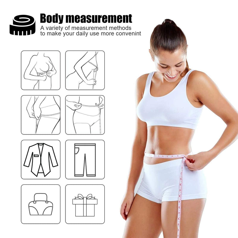 [Australia - AusPower] - Measuring Tape Retractable, 60 Inch Soft Fabric Tape Measure for Body, Push Button Sewing Measurement Tape for Cloth Waist(10 Pack) 10 Colors Package 