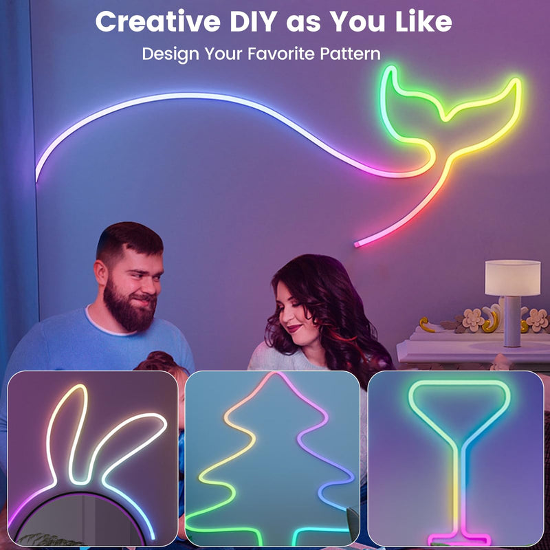 [Australia - AusPower] - AXMVEZ LED Color Changing Rope Lights, 16.4FT Flexible Strip Lights for Bedroom, IP67 Waterproof Neon Rope Light Strips with Remote, APP Control, Music Sync, DIY Design Neon Lights Indoor Outdoor 