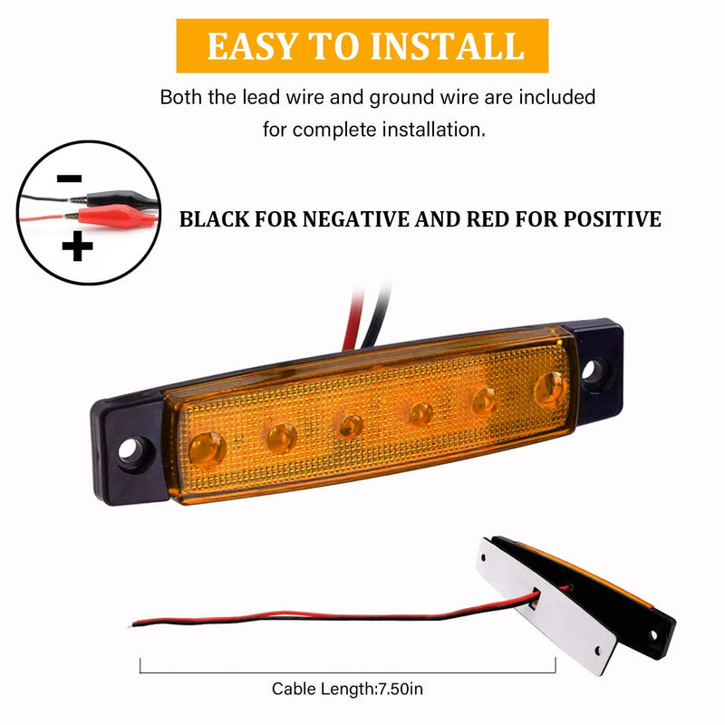 [Australia - AusPower] - PSEQT LED Boat Interior Lights Marine Courtesy Light Strip Deck Transom Cockpit Navigation Lighting Waterproof for Fishing Pontoon Kayak Yacht Sailboat (Blue 10Pcs)… Amber 