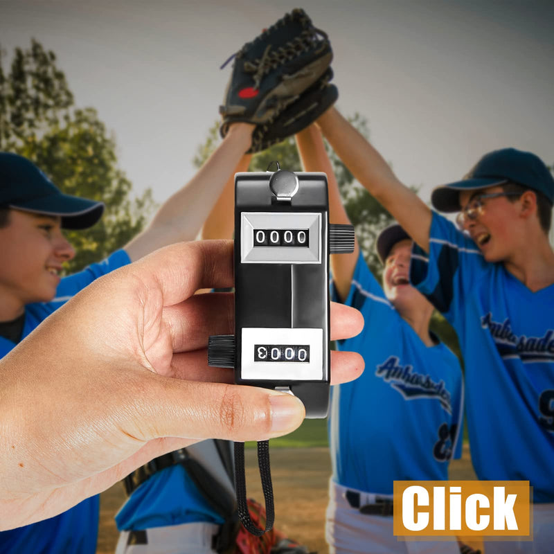 [Australia - AusPower] - Flutesan 2 Pieces Black Dual Pitch Counter Tally Click Counter Score Tracker Digital Counter Umpire Baseball Pitch Counter Clicker Handheld Pocket Score Keeper to Avoid Violating League Rules 