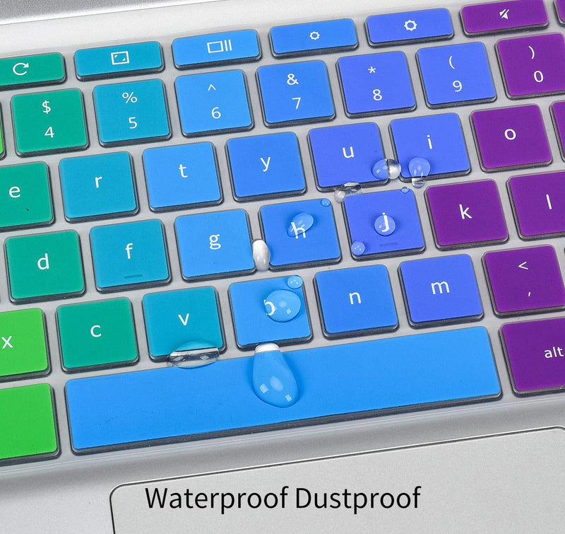 [Australia - AusPower] - Colorful Keyboard Cover for HP Chromebook X360 11.6/14 inch, HP Chromebook 11 11A-NB0013DX/G7 EE/G6 EE/G2/G3/G4/G5, HP Chromebook 14-db/ca/ak/DA 14B-CA 14a-na Series, Chromebook Skin, Rainbow 
