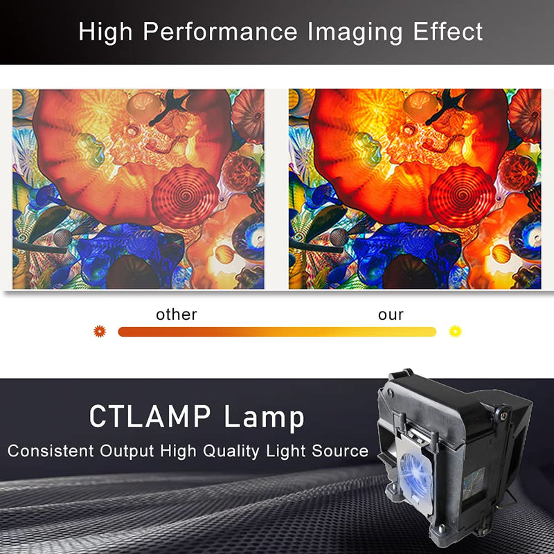 [Australia - AusPower] - CTLAMP A+ Quality V13H010L68 ELP68 Replacement Projector Lamp Bulb with Housing Compatible with elplp68 Epson PowerLite Home Cinema 3020 3010 3020E TW5900 TW6100 H450A H421A ELP68A+ 