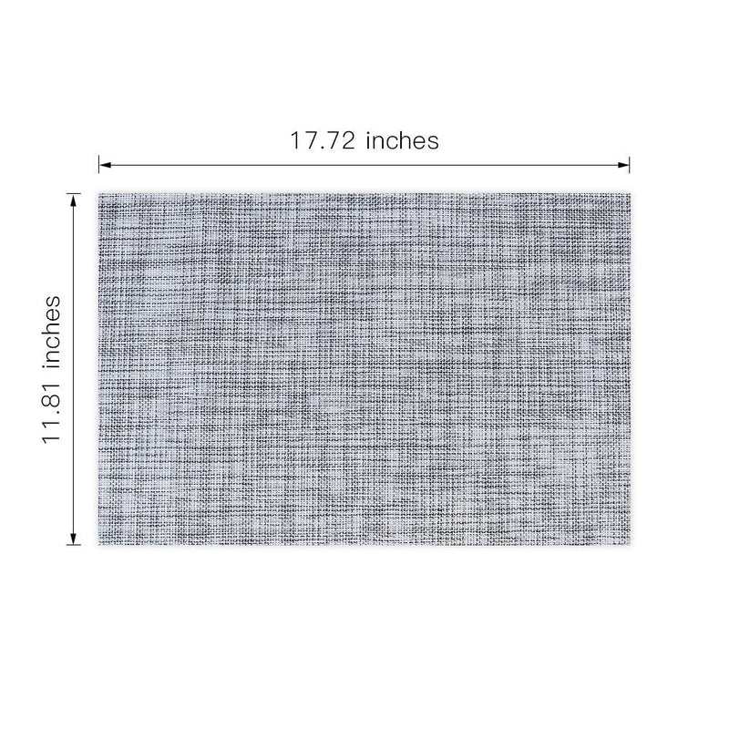 [Australia - AusPower] - homEdge PVC Placemat, 4 PCS of Non-Slip Heat Resistant Place Mats, Washable Vinyl Placemats, Set of 4 – Gray 