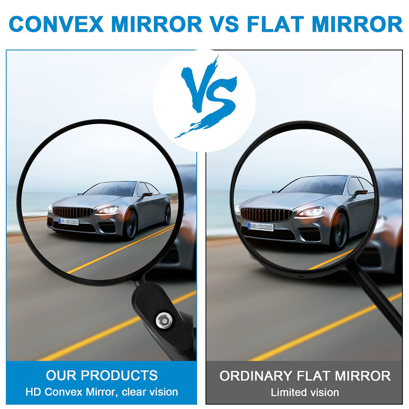 [Australia - AusPower] - Accmor 2pcs Bike Mirror, Bar End Bicycle Riding Rearview Mirrors for Handlebars, Adjustable 360˚Rotatable Convex Mirror for Mountain Road Bikes 