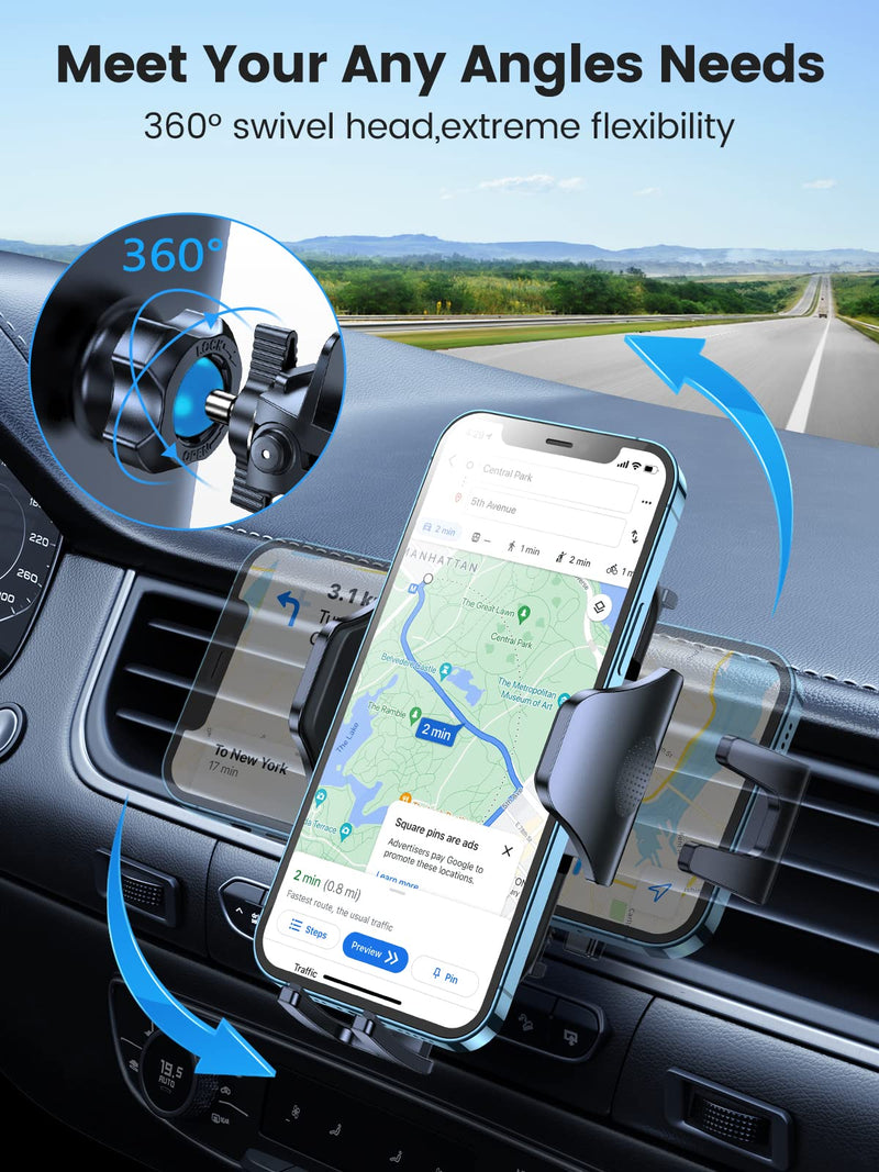 [Australia - AusPower] - VICSEED Latest Sleek Design Car Phone Holder Mount [Won't Break & Fall], Vent Phone Mount for Car Strong Clamp Hands Free Cell Phone Holder for Car Fit for All Phone iPhone Samsung & Thick Case 