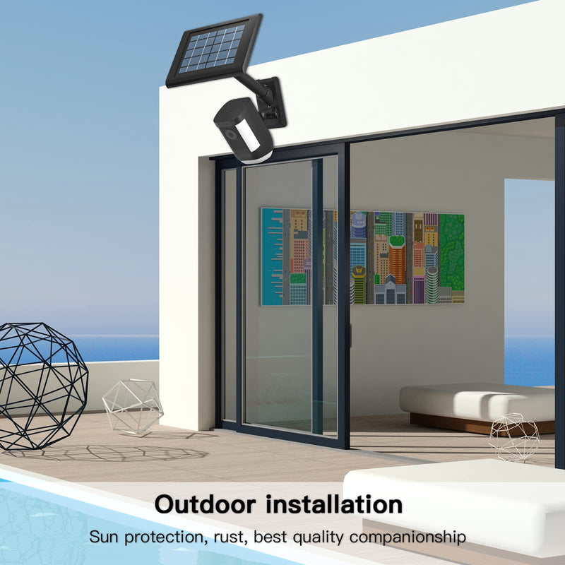 [Australia - AusPower] - HOLACA 2-in-1 Wall Mount Bracket for Ring Solar Panel, Spotlight Cam Pro/Plus and Stick Up Cam Battery/Wired Outdoor Mount Accessories for Ring Super Solar Panel (Black) Pro/Plus Black 