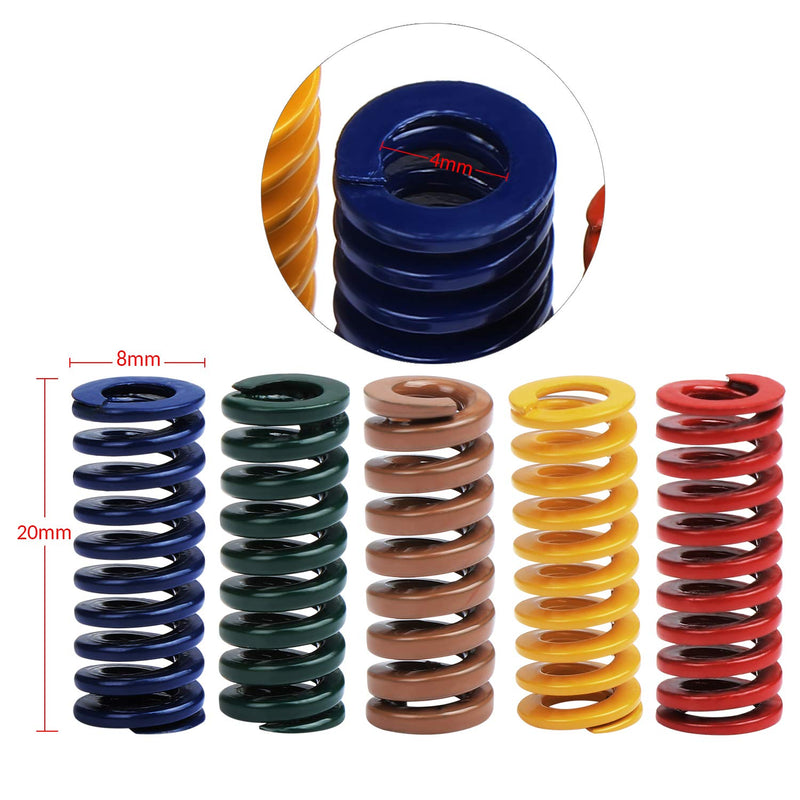 [Australia - AusPower] - OCR 50Pcs 8mm OD 20mm Length Light Load Ender 3 Compression Springs Heated Bed Springs Mould Die Spring 3D Printer Spring Heatbed Springs Bottom Connect Leveling 
