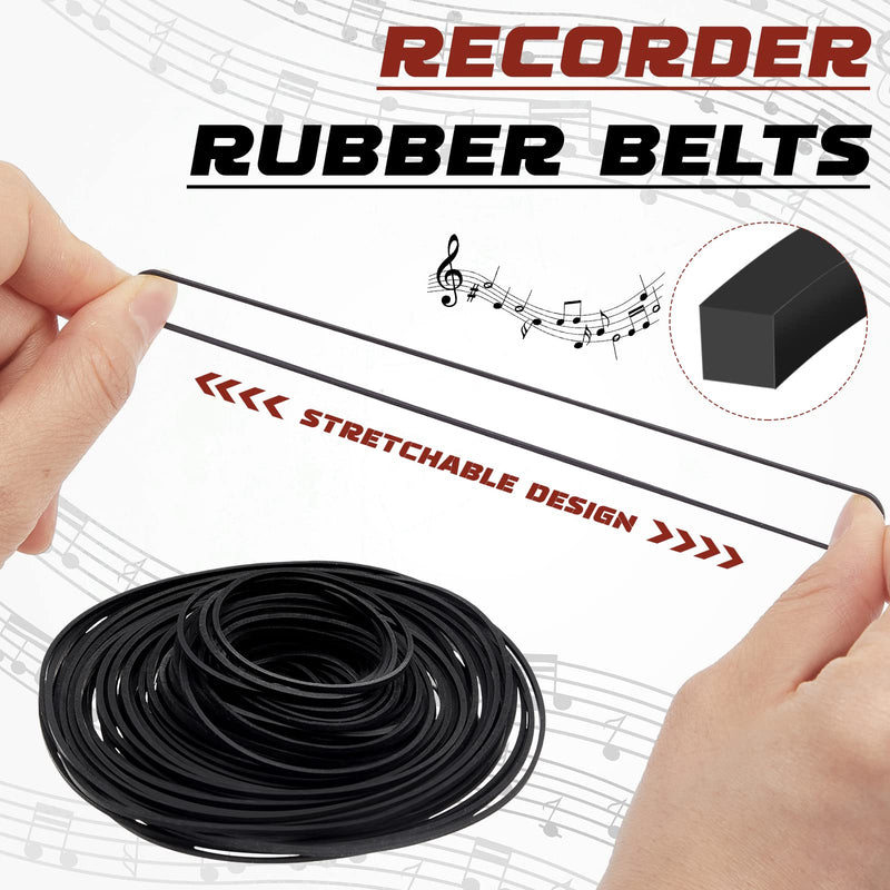 [Australia - AusPower] - Kanayu 100 Pcs Recorder Rubber Belts 40-135 mm Square Belt Cassette Tape Machine Repair Maintenance Mix Cassette Recorder Belts for DVD CD LD VCR Repeater Drives (1mm Width) 1mm Width 