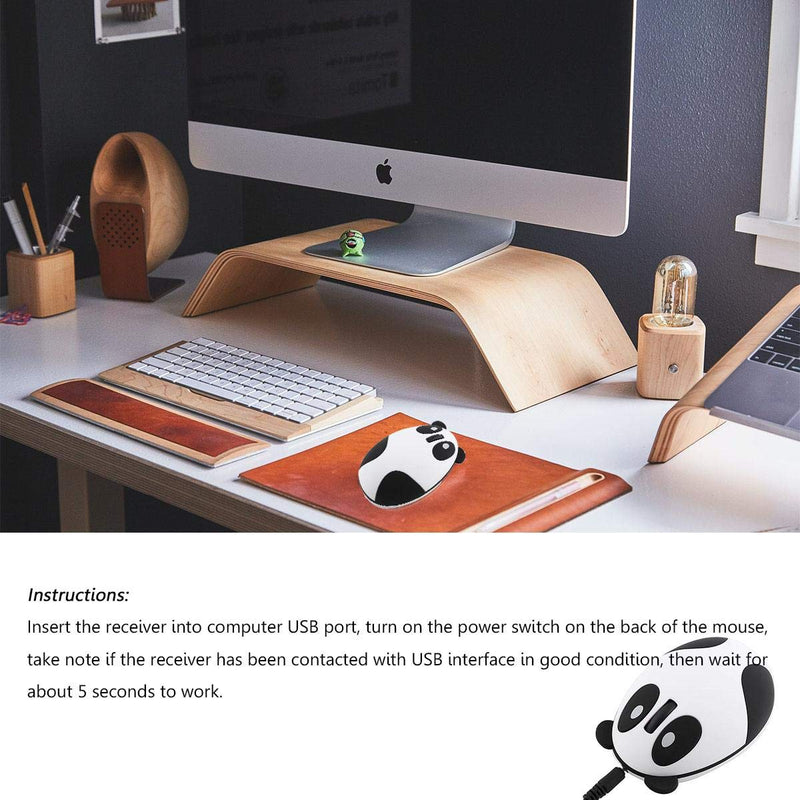 [Australia - AusPower] - Wireless Computer Mouse, 2.4GHz Wireless Panda Optical Sensor Mouse Universal Mice for Notebook Laptop Desktop Computer PC 